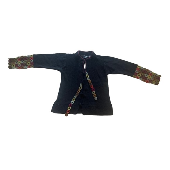 NWT Women M Little Journeys Chicago Dizzy Cardigan Sweater Alpaca Hand Knit